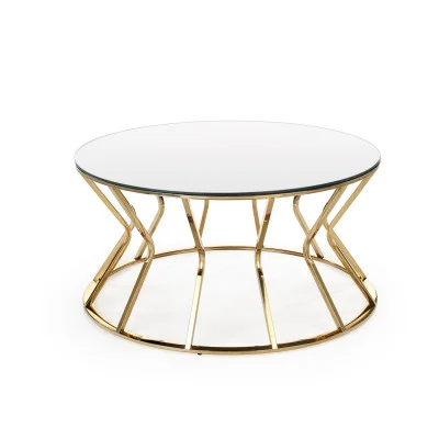 COFFEE TABLE AFINA, TABLE TOP - MIRROR, FRAME - GOLD