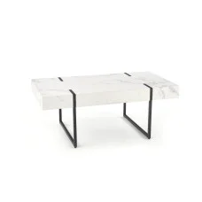 COFFEE TABLE BLANCA, TOP - WHITE MARMUR, FRAME - BLACK