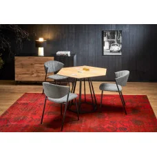 ROUND TABLE HERMAN, TABLETOP - NATURAL WOOD, LEGS - BLACK