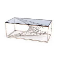 INFINITY COFFEE TABLE, FRAME - SILVER, GLASS - SMOKE