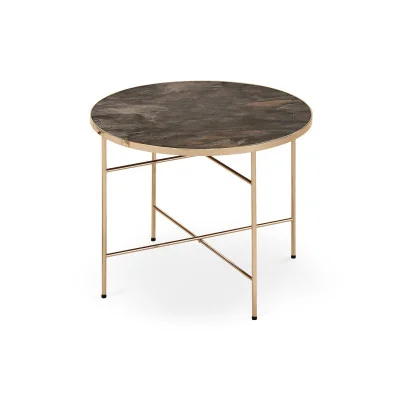 ISABELLE COFFEE TABLE, DARK MARMUR / CHAMPAGNE