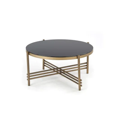 ISMENA COFFEE TABLE, FRAME - GOLD, TABLETOP - BLACK