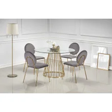 LIVERPOOL TABLE, TABLE TOP - TRANSPARENT, LEGS - GOLD