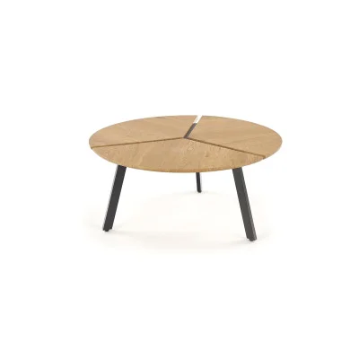 LUANA COFFEE TABLE, TOP - GOLDEN OAK, LEGS - BLACK