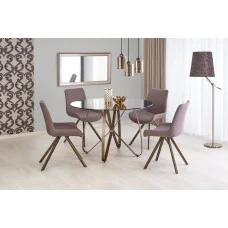 LUNGO ROUND TABLE, GOLD / BROWN