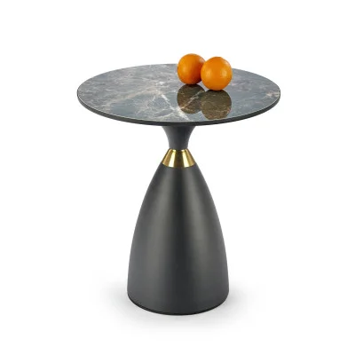 MORENA COFFEE TABLE, GREEN MARBLE / BLACK / GOLD