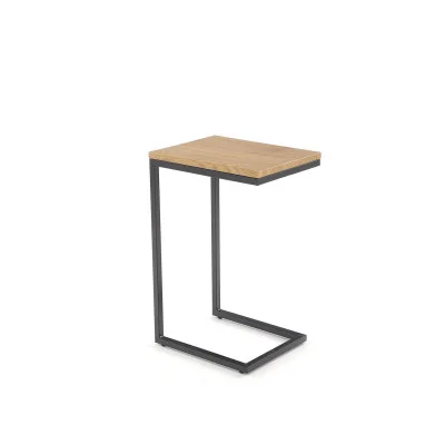 NISA SIDE TABLE, BLACK FRAME, TABLE TOP - GOLDEN OAK