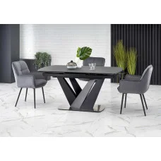 SLIDING TABLE PATRIZIO, TABLE TOP - DARK GRAY, LEGS - BLACK