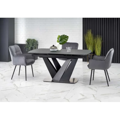 SLIDING TABLE PATRIZIO, TABLE TOP - DARK GRAY, LEGS - BLACK