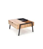 PODIUM COFFEE TABLE, NATURAL WOOD, BLACK LEGS order