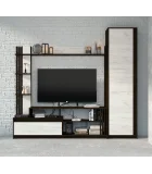 Bright TV wall, slide into the living room with a cabinet 2100 x 520 x 2000 mm, Wenge magic / White craft oak order