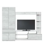 Bright TV wall, slide into the living room 2500 x 520 x 2000 mm, Oak craft white order