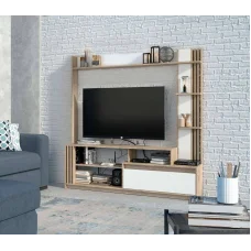 Bright TV wall, slide into the living room 1700 x 325 x 1700 mm, Sonoma Oak / White