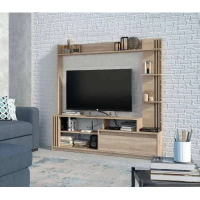 Bright TV wall, slide into the living room 1700 x 325 x 1700 mm, Sonoma oak