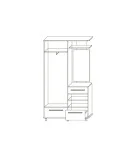 Wardrobe with cabinet and mirror Niagara order