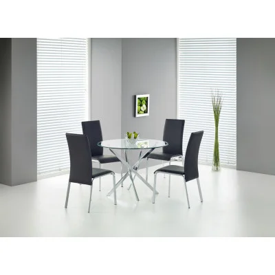 ROUND TABLE RAYMOND, TOP - TRANSPARENT, LEGS - CHROME