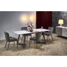 TIZIANO SLIDING TABLE, TABLETOP - LIGHT GRAY / DARK GRAY, LEGS - DARK GRAY