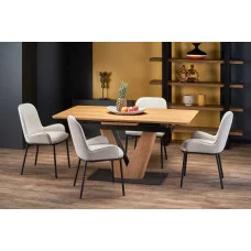 SLIDING TABLE UMBERTO, TOP - NATURAL OAK, LEGS - NATURAL OAK / BLACK