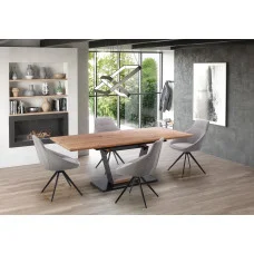 SLIDING TABLE URBANO, TOP - GOLDEN OAK, LEGS - BLACK OAK / GOLDEN OAK