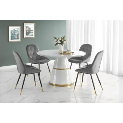 VEGAS TABLE, TOP - WHITE, LEGS - WHITE / GOLD