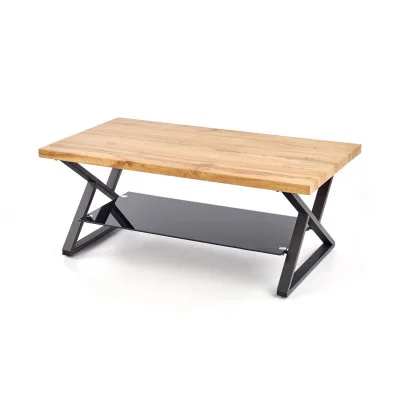 XENA COFFEE TABLE, BLACK / NATURAL WOOD