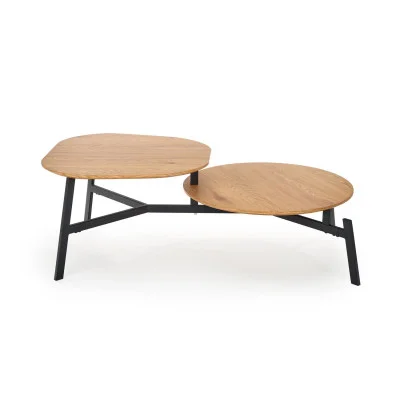 ZIGGY COFFEE TABLE, TOP - GOLDEN OAK, LEGS - BLACK