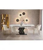 VINCENZO SLIDING TABLE, TABLE TOP - WHITE MARMUR, LEGS - BLACK / GOLD order