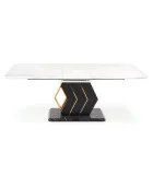 VINCENZO SLIDING TABLE, TABLE TOP - WHITE MARMUR, LEGS - BLACK / GOLD order