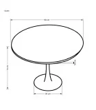 ROUND TABLE OLMO, WALNUT / BLACK order