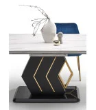 VINCENZO SLIDING TABLE, TABLE TOP - WHITE MARMUR, LEGS - BLACK / GOLD order