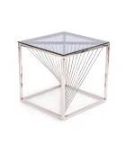 COFFEE TABLE INFINITY KWADRAT, FRAME - SILVER, GLASS - SMOKE order