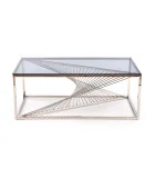 INFINITY COFFEE TABLE, FRAME - SILVER, GLASS - SMOKE order