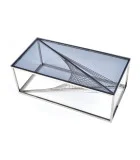 INFINITY COFFEE TABLE, FRAME - SILVER, GLASS - SMOKE order