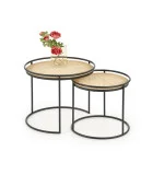 MANADO COFFEE TABLES, SET OF 2 PCS. BLACK / NATURAL order