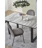 SLIDING TABLE MARLEY, TOP - WHITE MARMUR / GRAY, LEGS - BLACK order