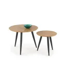 MENTONA 2 COFFEE TABLES, SET OF 2 PCS. GOLDEN OAK / BLACK order