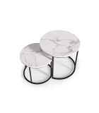 OREO COFFEE TABLES, SET OF 2 PCS. WHITE MARBLE / BLACK order