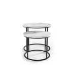 OREO COFFEE TABLES, SET OF 2 PCS. WHITE MARBLE / BLACK order