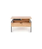 PODIUM COFFEE TABLE, NATURAL WOOD, BLACK LEGS order