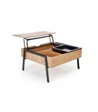 PODIUM COFFEE TABLE, NATURAL WOOD, BLACK LEGS order