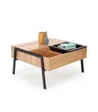 PODIUM COFFEE TABLE, NATURAL WOOD, BLACK LEGS order