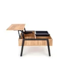 PODIUM COFFEE TABLE, NATURAL WOOD, BLACK LEGS order