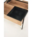 PODIUM COFFEE TABLE, NATURAL WOOD, BLACK LEGS order