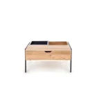 PODIUM COFFEE TABLE, NATURAL WOOD, BLACK LEGS order