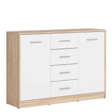 Chest of drawers NEPO PLUS KOM2D4S, sonoma oak / white