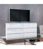 Chest of drawers 1500x376x730 mm Bright MDF white gloss order