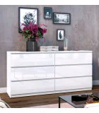 Chest of drawers 1500x376x730 mm Bright MDF white gloss order