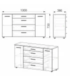 Chest of drawers 1-3-2 order