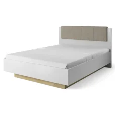 Bed Arco 160, white gloss / grandson oak