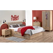 BORNEO LOZ-160 BED, ARTISAN OAK / BLACK